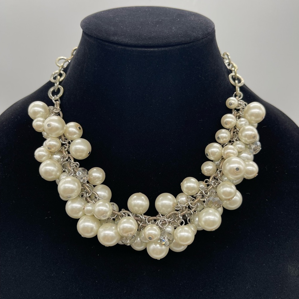 Jewel Kade Vintage Faux Pearls and Crystal Drop Necklace